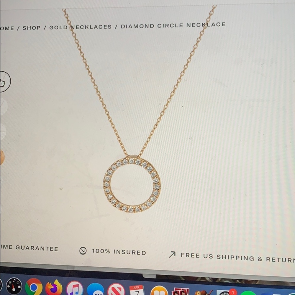 AURATE New York Diamond Circle Necklace